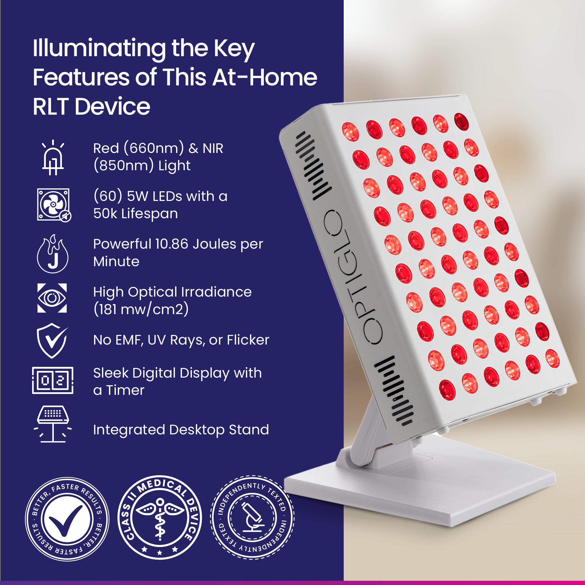 OptiGlo Red Light Therapy Device | Affordable & Strong 300W – Opti-Glo